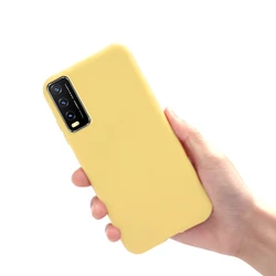 Candy Color Silicone Soft TPU Phone Case Cover for Vivo Y20G (Yellow)