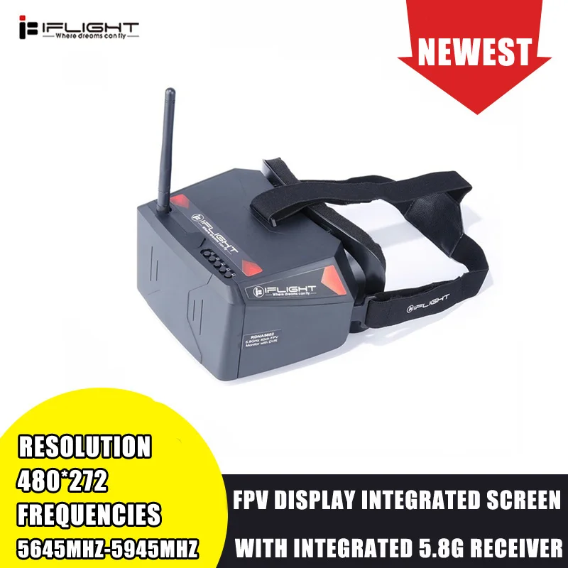 

iFlight 480*272 Display 5.8Ghz 40CH Monitor FPV Goggles with DVR for RC FPV Racing Drone Quadcopter Spare Parts