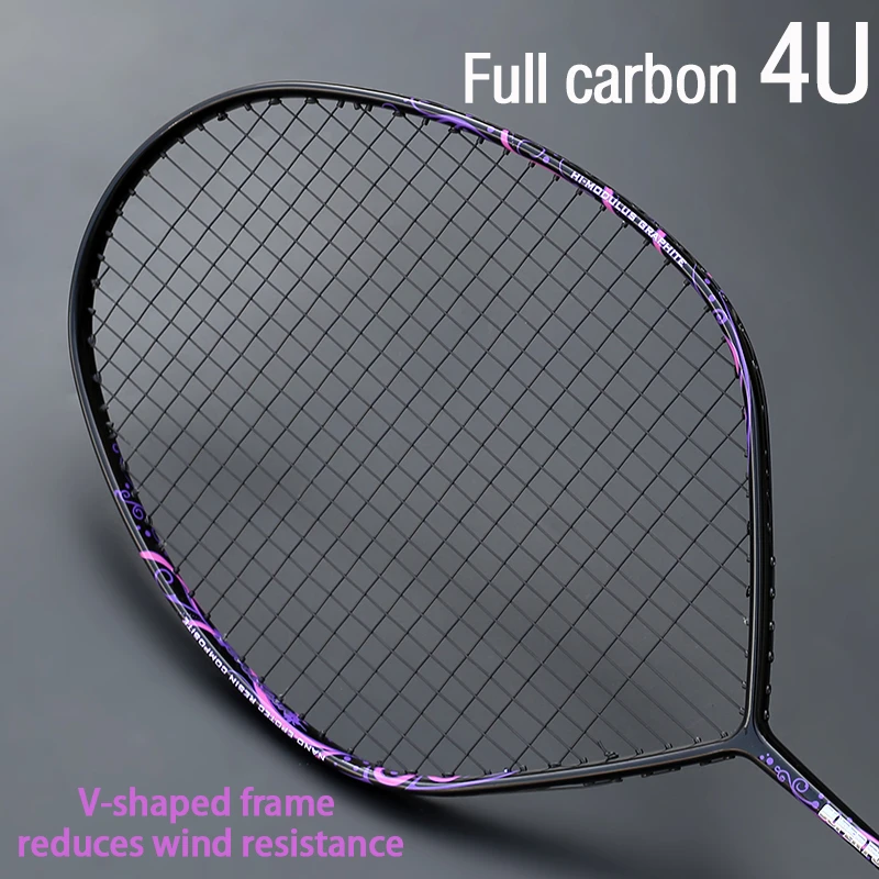 Professional Max 30 Pounds 4U V Shape Badminton Racket Strung Full ...