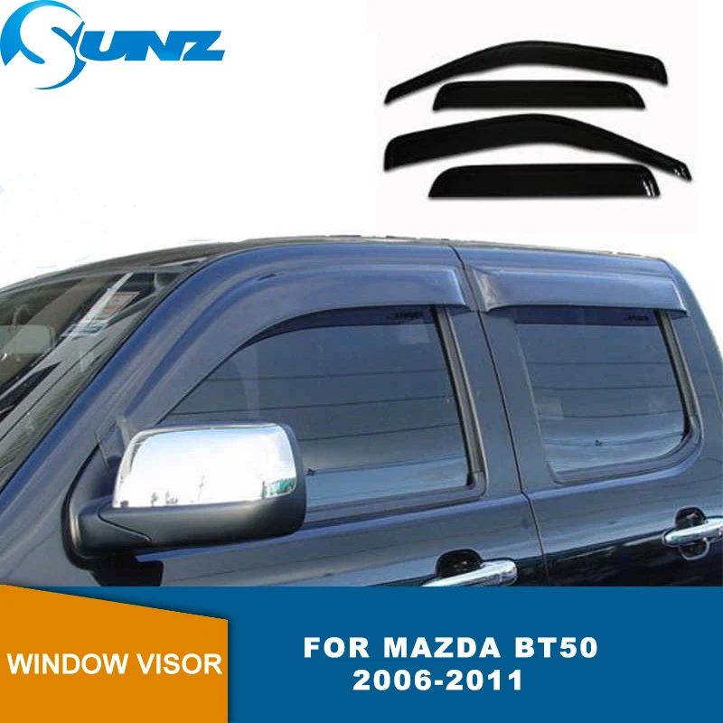 Боковые оконные дефлекторы Mazda Bt 50 2006 2007 2008 2009 2010 2011 Черный Автомобильный