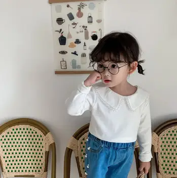 

2020 New Girls Ruffles T Shirt Cotton Full Sleeve Fashion Cotton Girls Top 1-6t PY737