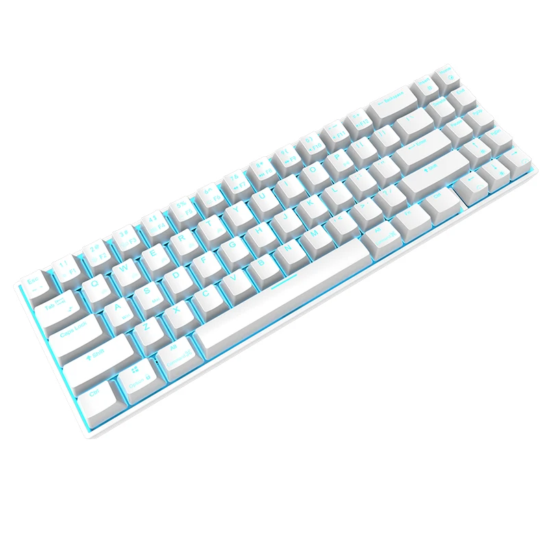 Royal Kludge RK71 71 Механическая игровая клавиатура маленькая Bluetooth 3,0 Беспроводная USB Ice Blue Светодиодный переключатель с подсветкой синий коричневый красный