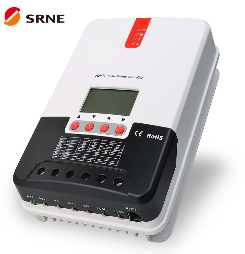 SRNE ML2440 40A 12V/24V MPPT Controller Solar Panel Charge 
