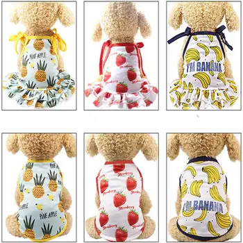 

Pet Dog Cat Puppy Summer Bottoming Fruits Pattern Shirt Dress Clothes Shirt New Arrival Dropshipping