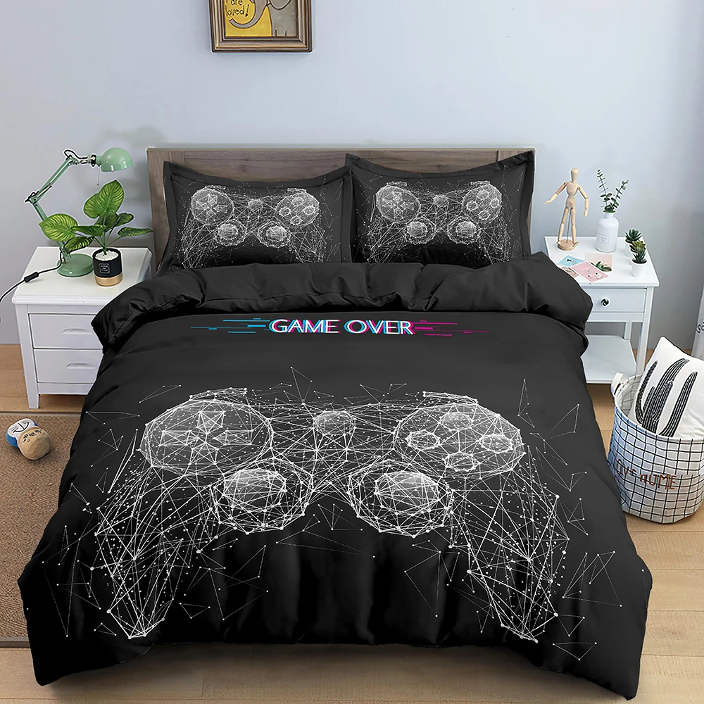 New 3D MINEC* Game Quilt Cover Set Bedding Duvet Cover Pillow Case Size Gift-UK