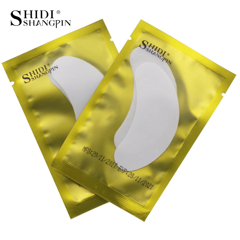 SHIDISHANGPIN бумажные накладки для ресниц под глазами накладки для ресниц бумажные накладки для глаз наклейки Обертывания инструменты для макияжа - Цвет: 2 pairs yellow