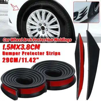 

Pair Car Front Bumper Lip Fin Spoiler Splitter Anti-rub Protector Guard Strips & Car Mudguard Trim Wheel Arch Protection Strips