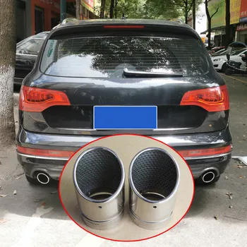 

2pcs Stainless Steel Car Exhaust Tip Muffler Tips for Audi Q7 2009 2010 2011 2012 2013 2014 2015 3.0T 3.6T Styling