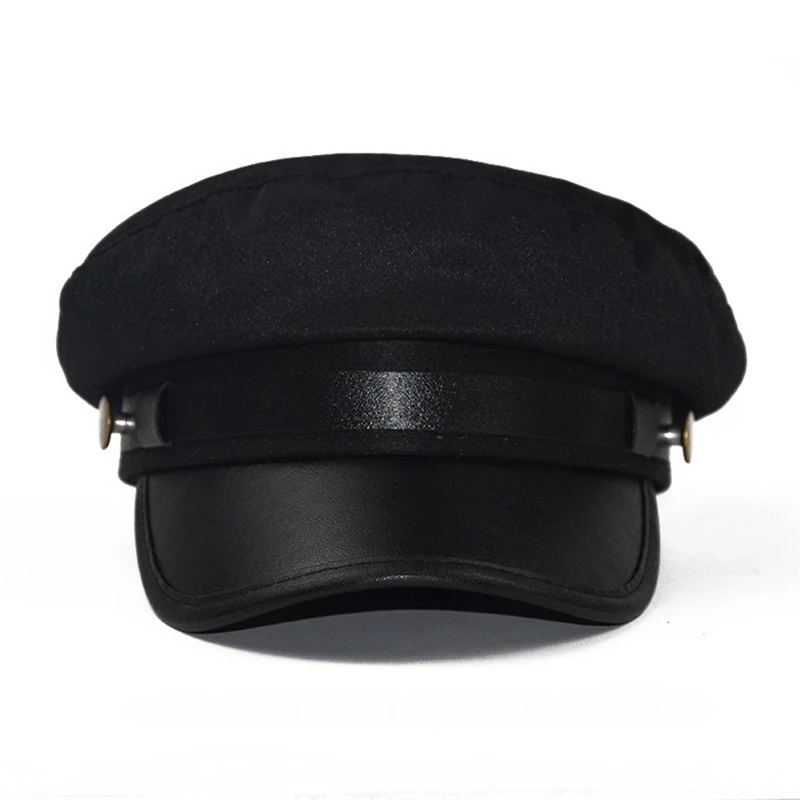 Кепи из искусственной кожи, военная Кепка, женская кепка с плоским верхом, армейская Кепка, шляпы матроса для женщин, женская кепка для путешествий, кепка, военные шапки