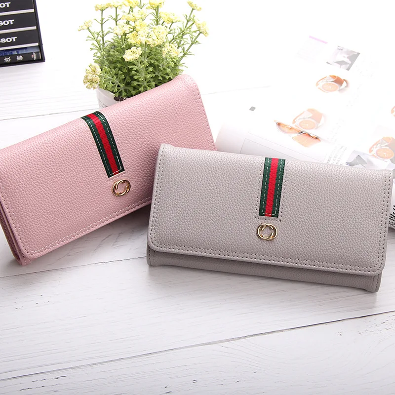 Женские кошельки на молнии из искусственной кожи ID/кредитница Длинный кошелек