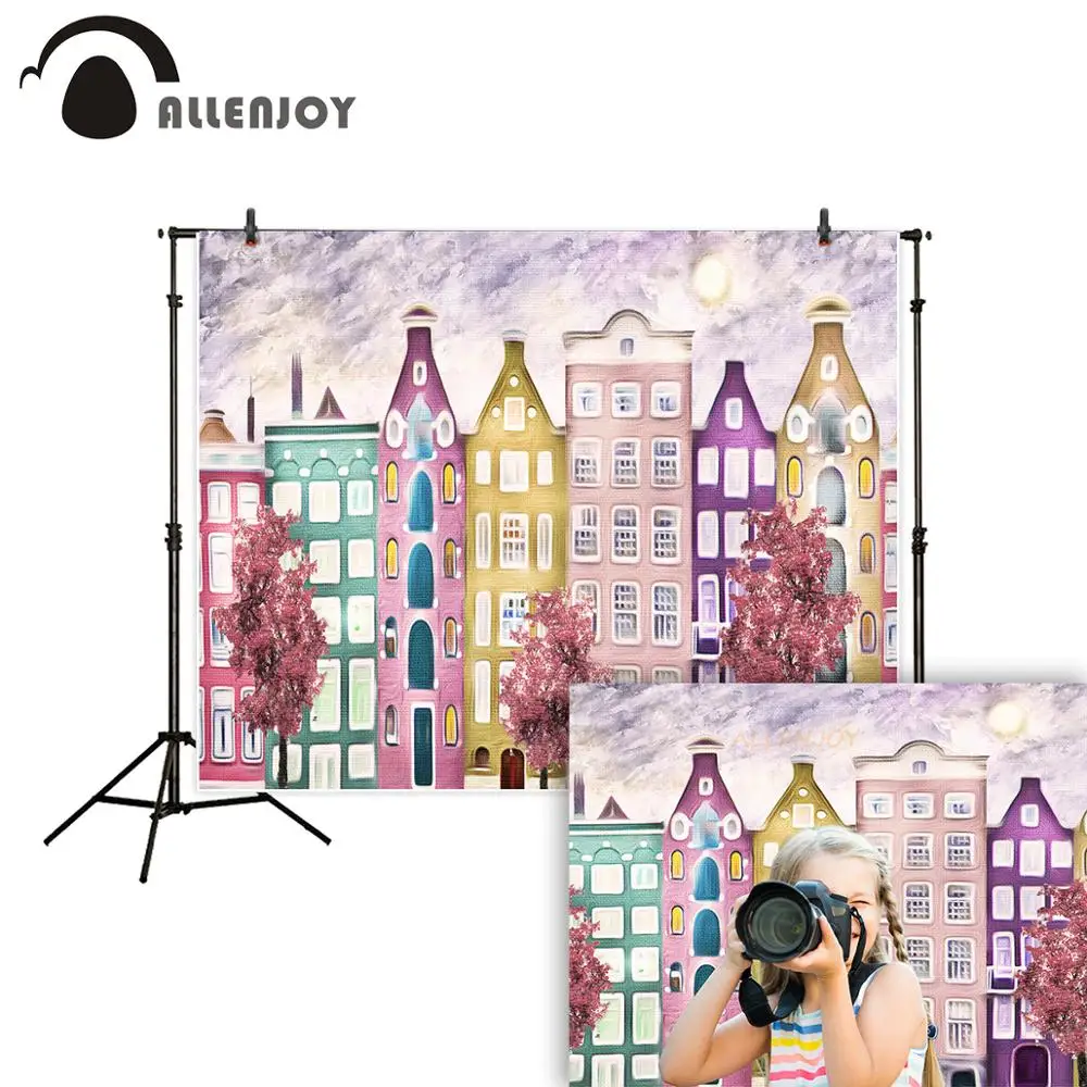 Allenjoy фон для фотосъемки Весенняя картина маслом красочный уличный современный