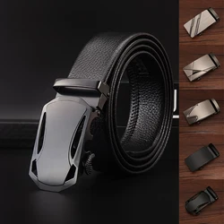 Black Silver Men Belt Head Belt Buckles Replacement Leisure Business Belt Head Accessories Automatic Buckle Width 3.5CM