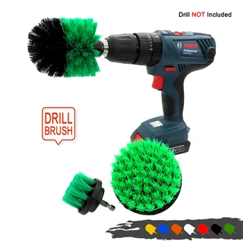 

3Pcs All Color Plasstic Soft Drill Brush Attachment for Cleaning Carpet Leather and Upholstery Sofa Wooden Furniture