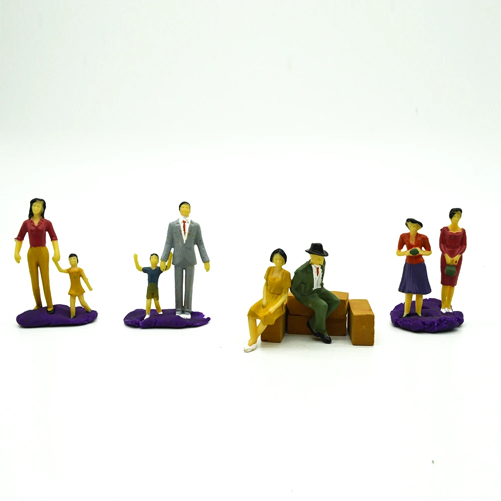 

1:30scale model people 6cm height for diorama miniature model building making 100pcs model color figure for train scenery layout