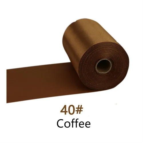 25Meters/Roll 8cm/10cm/15cm Silk Satin Ribbons DIY Wedding Chair Sashes Christmas Gift Wrapping Decoration Silk Ribbons Ruban 40-Coffee