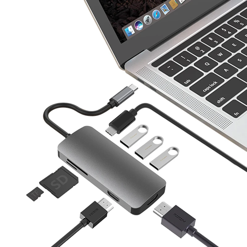 Док станция MST USB C для ноутбука 3 0 HDMI PD SD TF концентратор Macbook Pro HP DELL Surface Lenovo Samsung док