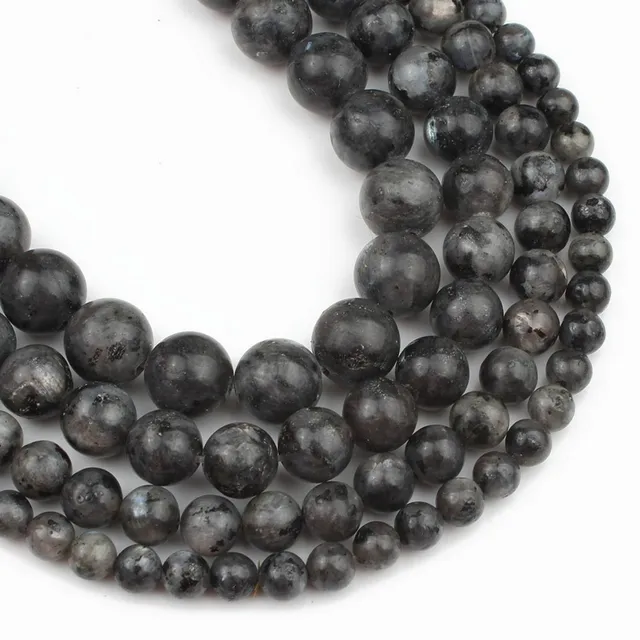 Natural Stone Beads Black Hematite Zebra Jespers Round Spacer Beads for Jewelry Making DIY Bracelet Necklace Accessories 15'' Labradorite