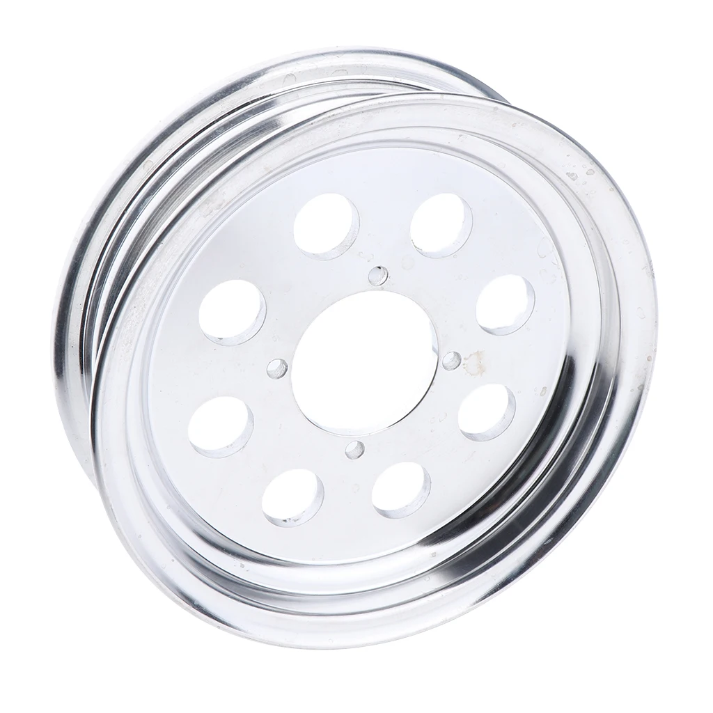 10 inch Motorbike Tubeless Rim Wheel for Honda Mini Trail 50 Bike ATV (Silver)