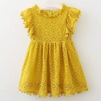 Humor Bear Girls Dress 2020 New Brands Baby Dresses Tassel Hollow Out Design Princess Dress Kids Clothes Children's Clothing 2