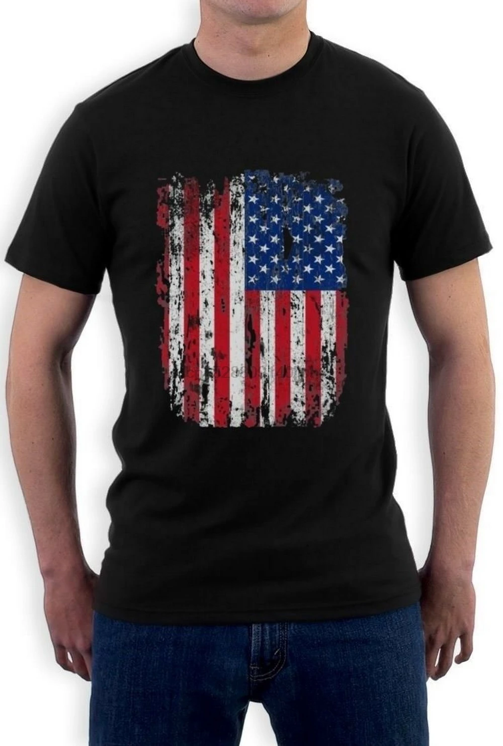 4 июля винтажная потертая Мужская футболка с флагом США хлопковая на день