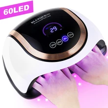 UV LED Lamp With LCD Touch Screen Two Hand Space Nail Dryer Fast Curing Manicura Lamp 4 Timer 60leds Gel Light Nail Equipment