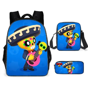 

3PCS School Bag Set 3D Printing Games BS School Backpack For Teenagers Girls Student Travel Book Bag Cartoon Mochila