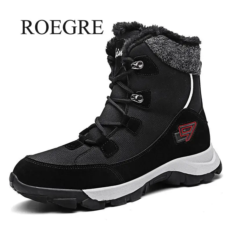 Najtaniej Winter Warm Snow Boots Men Fur Shoes Casual Non slip Men Sneakers Waterproof Walking Shoe Plush Footwear Zapatos Hombre Big Size