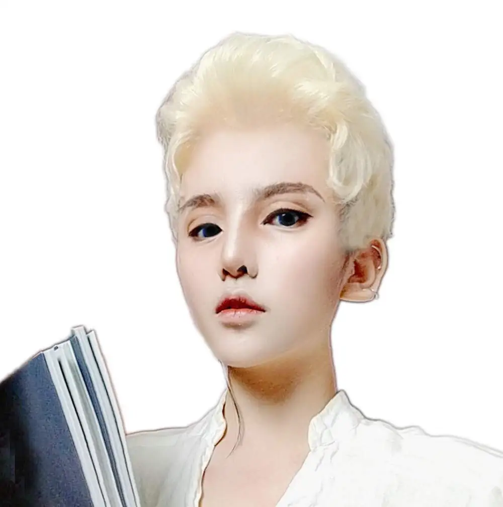 Женский парик для косплея с короткими вьющимися волосами Aziraphale аксессуары