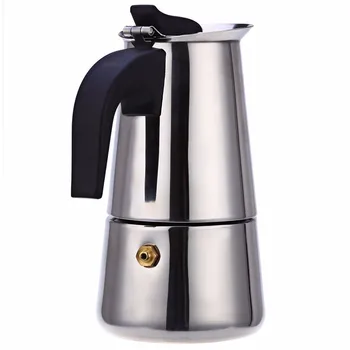 

Stainless Steel Moka Coffee Maker Pot Mocha Espresso Latte Stovetop Filter Coffee Pots 100ML 200ML 300ML 400ML Percolator Tools