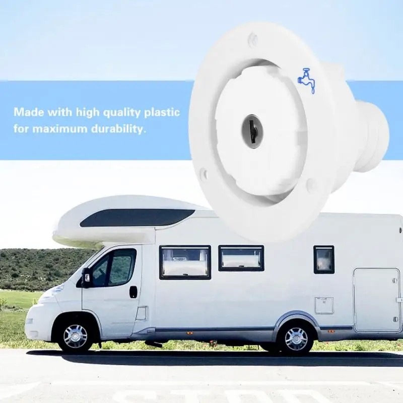 Recreational Vehicle RV Trailer Water Filling Inlet Locking Cover Cap with Keys