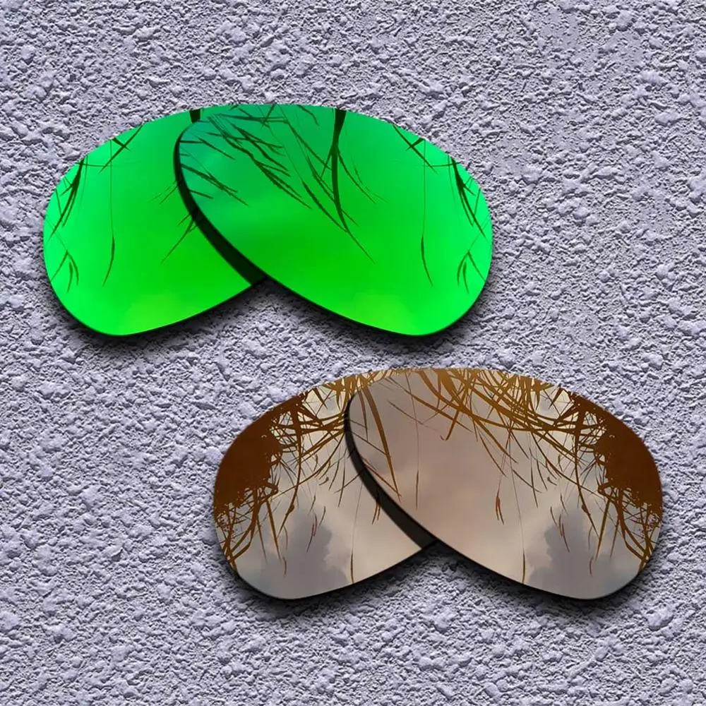 Green-Brown 2 пары поляризованных сменных линз для солнцезащитных очков Окли-несколько вариантов - Цвет линз: Green-Brown