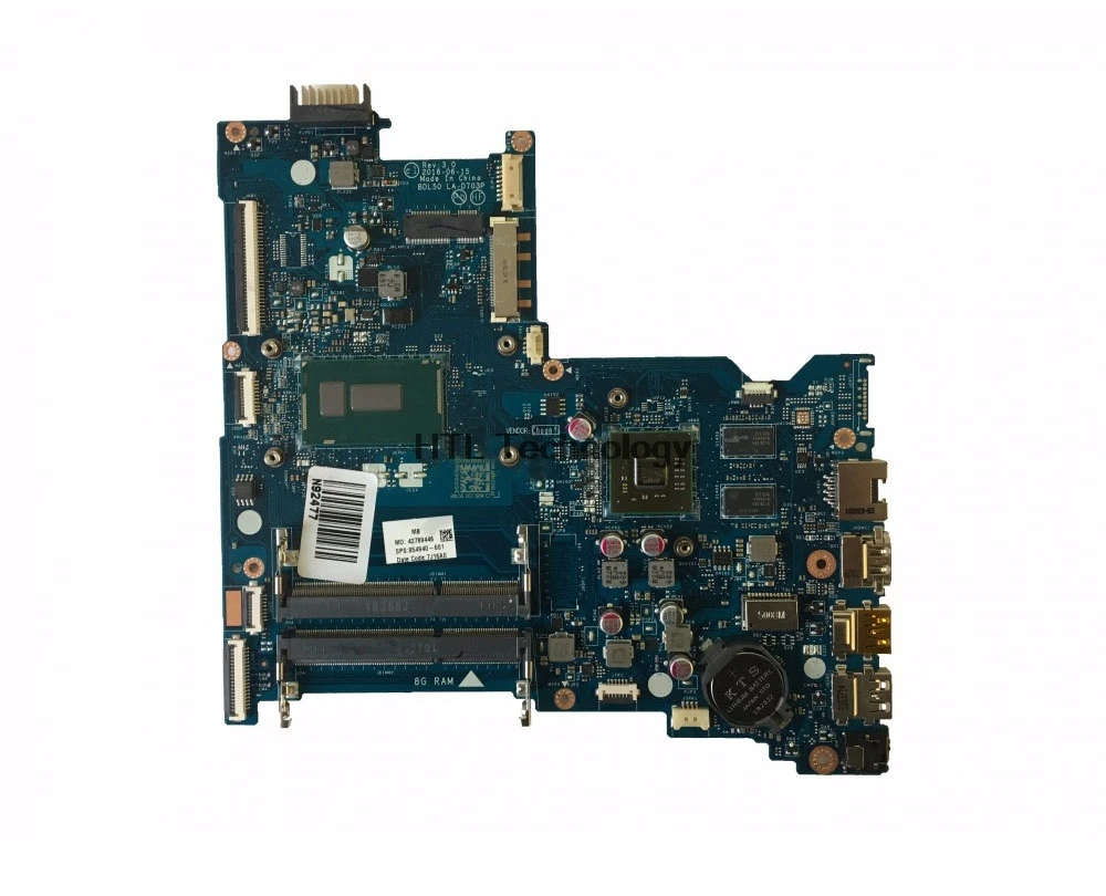 Promo  HOLYTIME Laptop Motherboard for HP 15-AY 15-BD 15-AC 854940-601 854940-001 BDL50 LA-D703P SR244 I3-