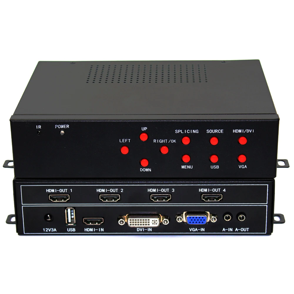 ISEEVY видео настенный контроллер 2x2 HDMI DVI VGA USB видео процессор для 4 ТВ Сращивание дисплея