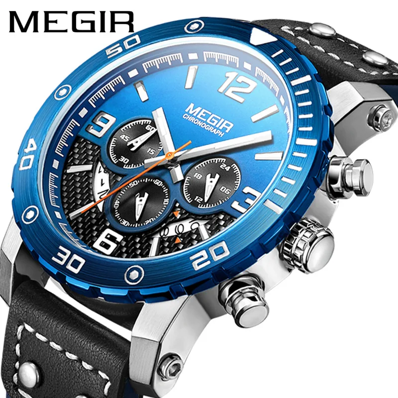 

Natural Detox Gainer Megir Watch Men Multi-functional Sports Timing Night Light Waterproof Quartz Watch 2084