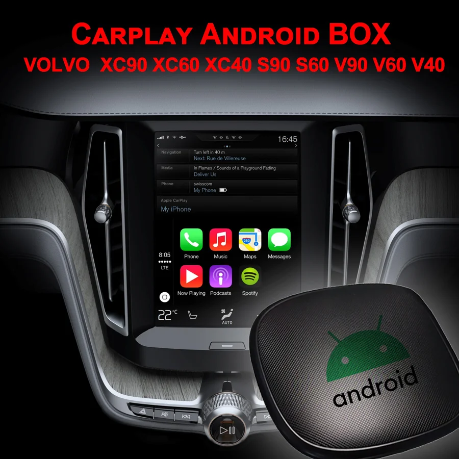 64 Гб ПЗУ умный Автомобильный мультимедийный видеоплеер Android Carplay Box для VOLVO XC90 XC60
