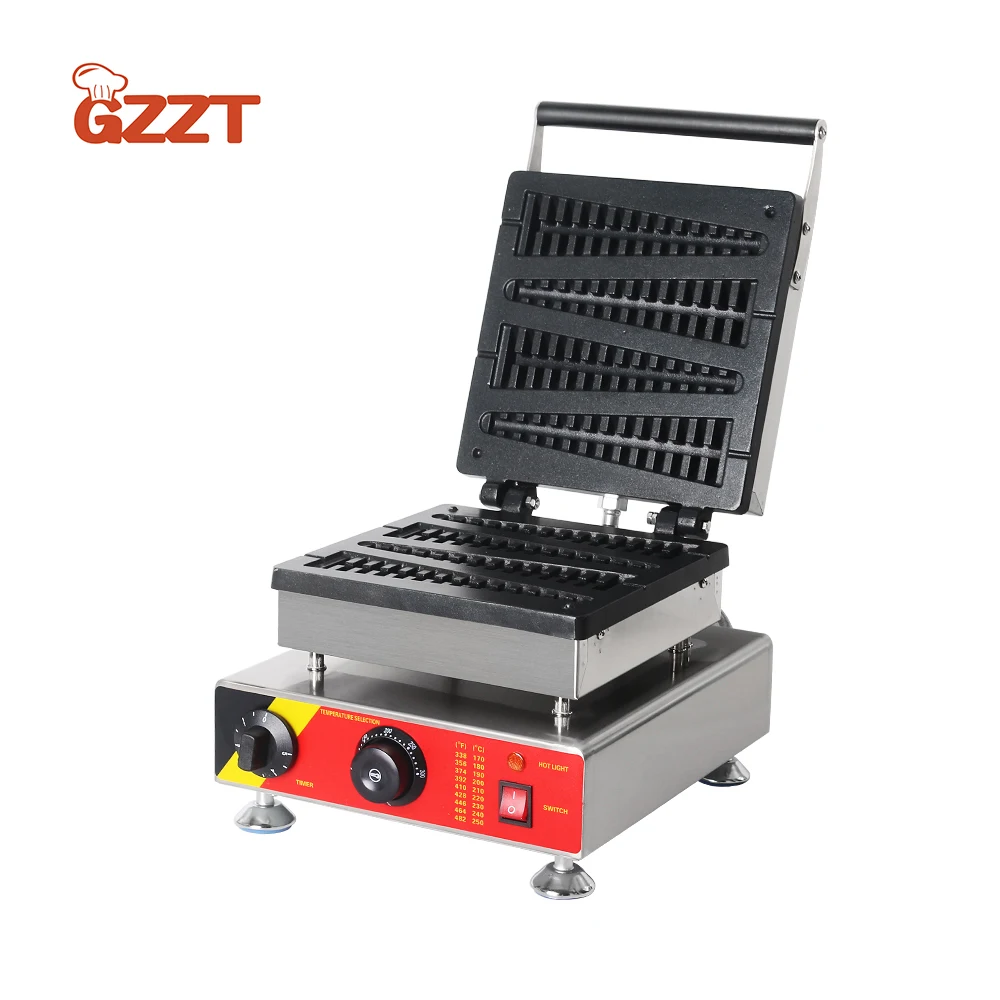 GZZT Electric Lolly Waffle Baker Tree Shape Muffin Cake Maker Stainless Steel 4 Holes Non-stick Coated Plate 1.5KW Commercial lockout hasp idustrial 6 holes multiple isolation chrome coated steel aluminum nylon safety loto red plastic 1 1 5 25mm 38mm