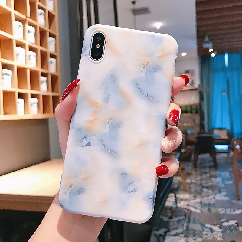 Модный мраморный чехол для iPhone x 7 8 6s Plus XR XS Max Роскошная текстура мраморного камня мягкий чехол для телефона ТПУ задняя чехол для iphone 8 - Цвет: 2