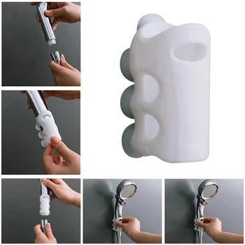 

2pcs Shower Head Holder Bathroom Suction Cup Waterproof Sprinkler Support TPR Adjustable Angle Modern No Trace Hotel Household