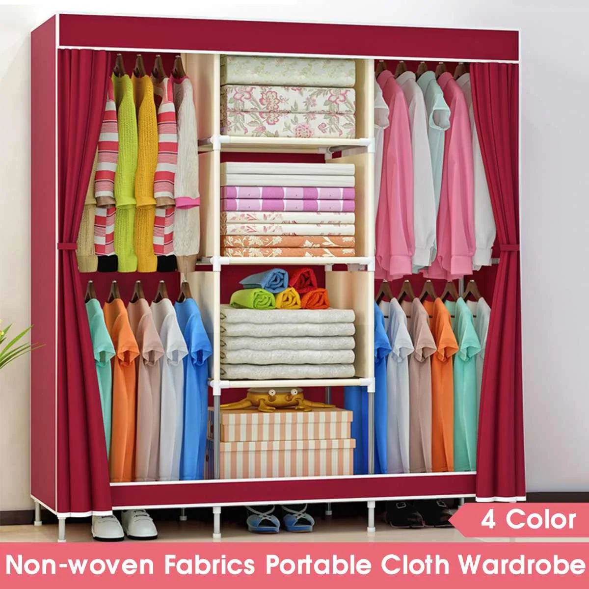 Large Capacity Non-woven Cloth Wardrobe Folding Portable DIY Wardrobe Clothes Storage Cabinet Closet Home Furniture Large Capacity Non-woven Cloth Wardrobe Folding Portable DIY Wardrobe Clothes Storage Cabinet Closet Home Furniture