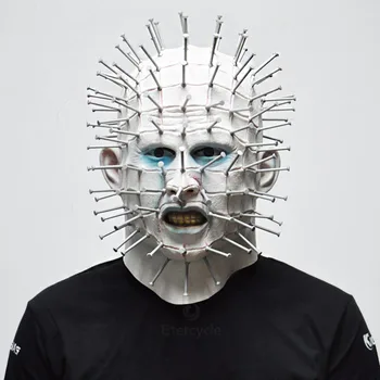

Hellraiser cosplay mask Halloween Horror Mask Adult Party high quality Latex Scary Mask Masquerade Parody game props