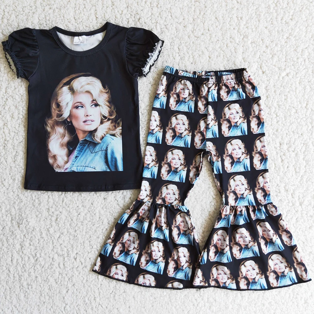 

Hot Design Children Clothes Short Sleeve Girls Clothing Bell Pants Sets Fashion Toddler Girl Clothes High Quality Kids Outfits