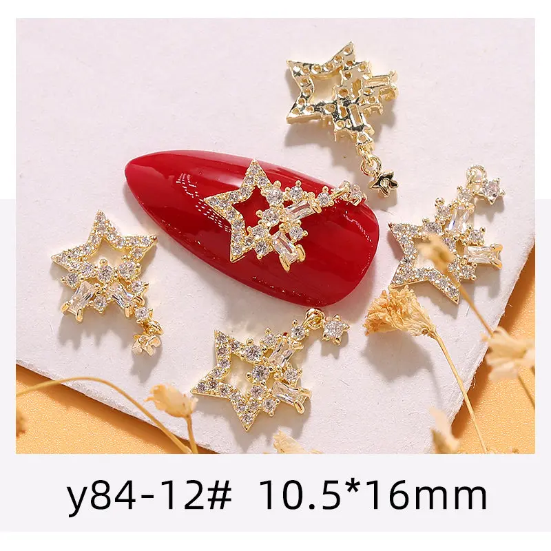 Y84-12 5 шт./партия, 3D цепь, кулон, сплав для маникюра, искусство, цирконовая жемчужина, металлические аксессуары для ногтей, ювелирные украшения, ногти "сделай сам", украшения, кулоны для ногтей - Цвет: Y84-12
