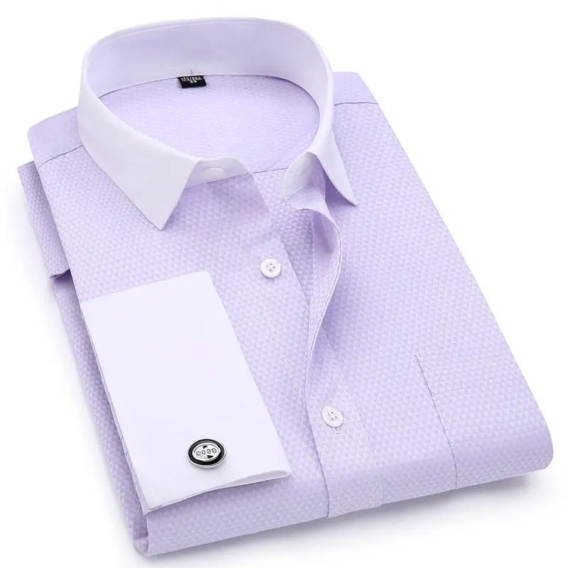 Men French Cufflinks Shirt 2018 New 