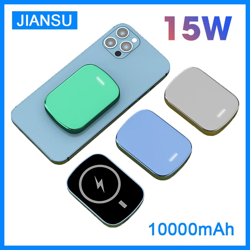 10000mAh Wireless Power Bank 15W Magnetic Fast Charger For iPhone 12 Pro Max Mini External Auxiliary Battery For Magsafe Charger
