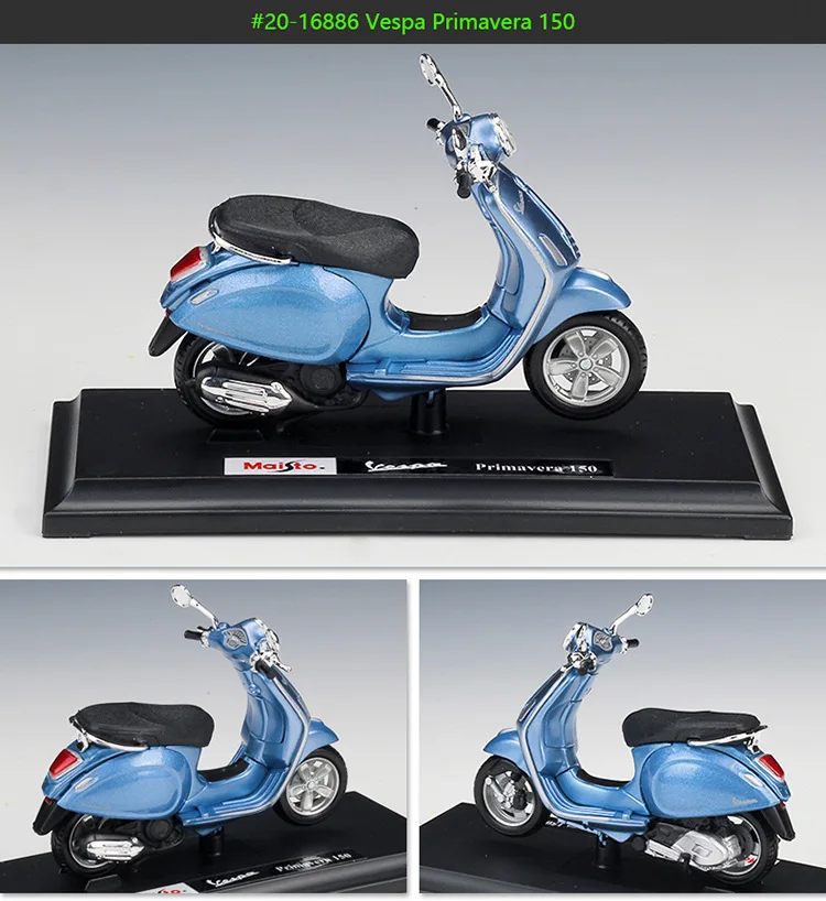 Welly 1/18 VESPA скутер мотоцикл литье под давлением дисплей Модель игрушки для детей мальчиков девочек