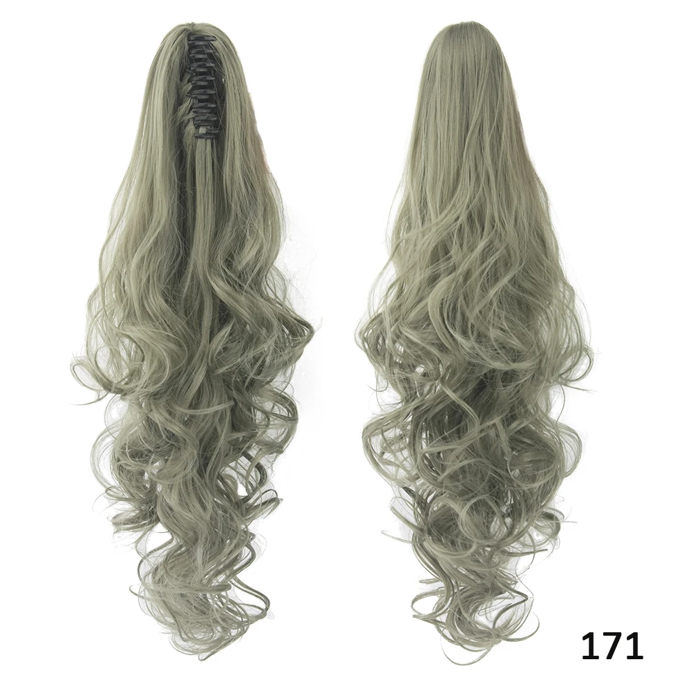 Curly 171 Soowee прямые длинные накладные волосы на заколках, блонд, черный, маленький конский хвост, высокотемпературное волокно, синтетические волосы на заколках, конские хвосты - Цвет: Curly 171
