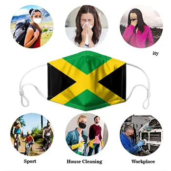 

National Flag Pattern Reusable Mouth Face Shield Mask Cover Respirator Anti-Dust Cycling Face Mask + 2pcs PM2.5 Masks Filters Y