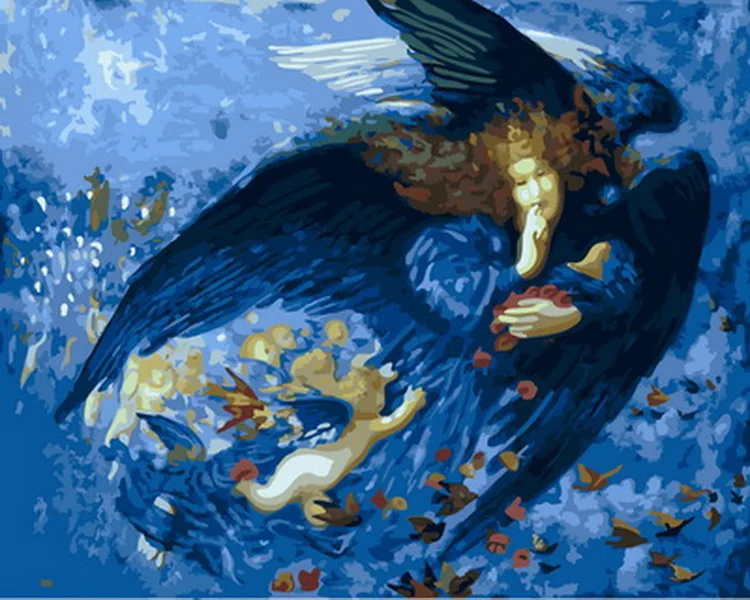 Раскраска по номерам с ангелом и ребенком 4050 см | Дом сад