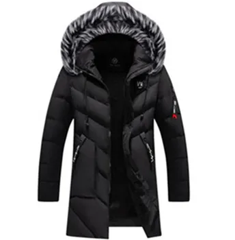 

Mens Designer Solid Parkas Fashion Thick Plus Size Winter Jacket Luxury Faux Fur Collar Mens Coats