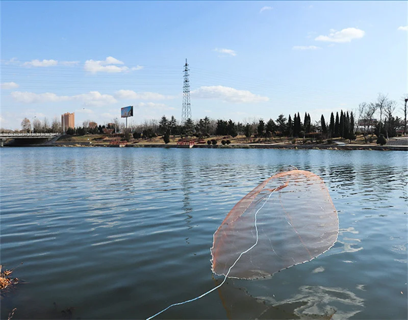 High Strength Small Mesh Casting Fishing Network American 240cm 300cm Diameter Hand Cast Net Fishing Tools (13)